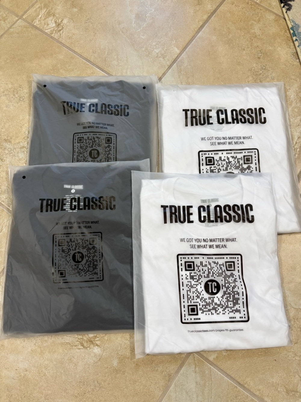 True Classic Men’s Short Sleeve Tee - 4 pack white and black